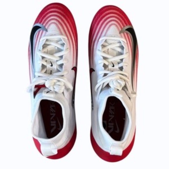 Nike Zoom Air Vapor Pro 1 Football Cleats White Red Mens Size 7.5 FB3298-102 - Picture 6 of 9